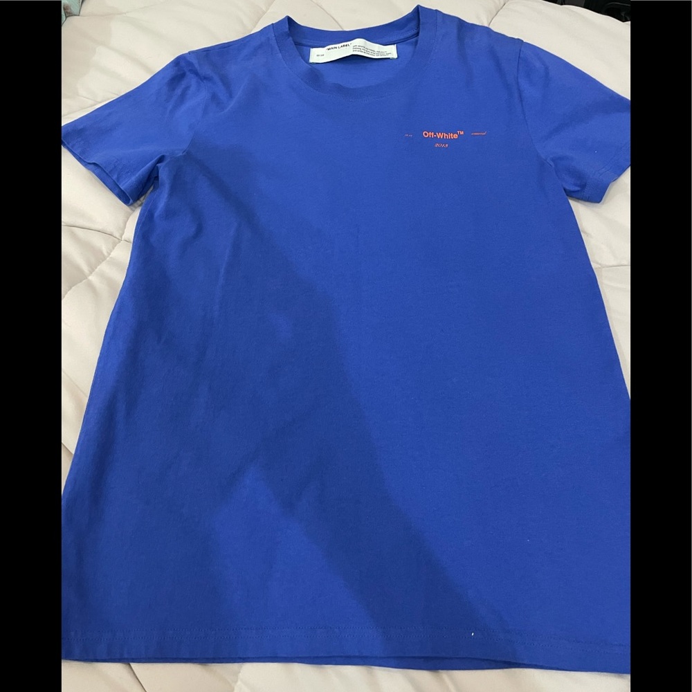 Off-white Women's Blue Cotton T-shirt Size S - Picture 4 of 12
